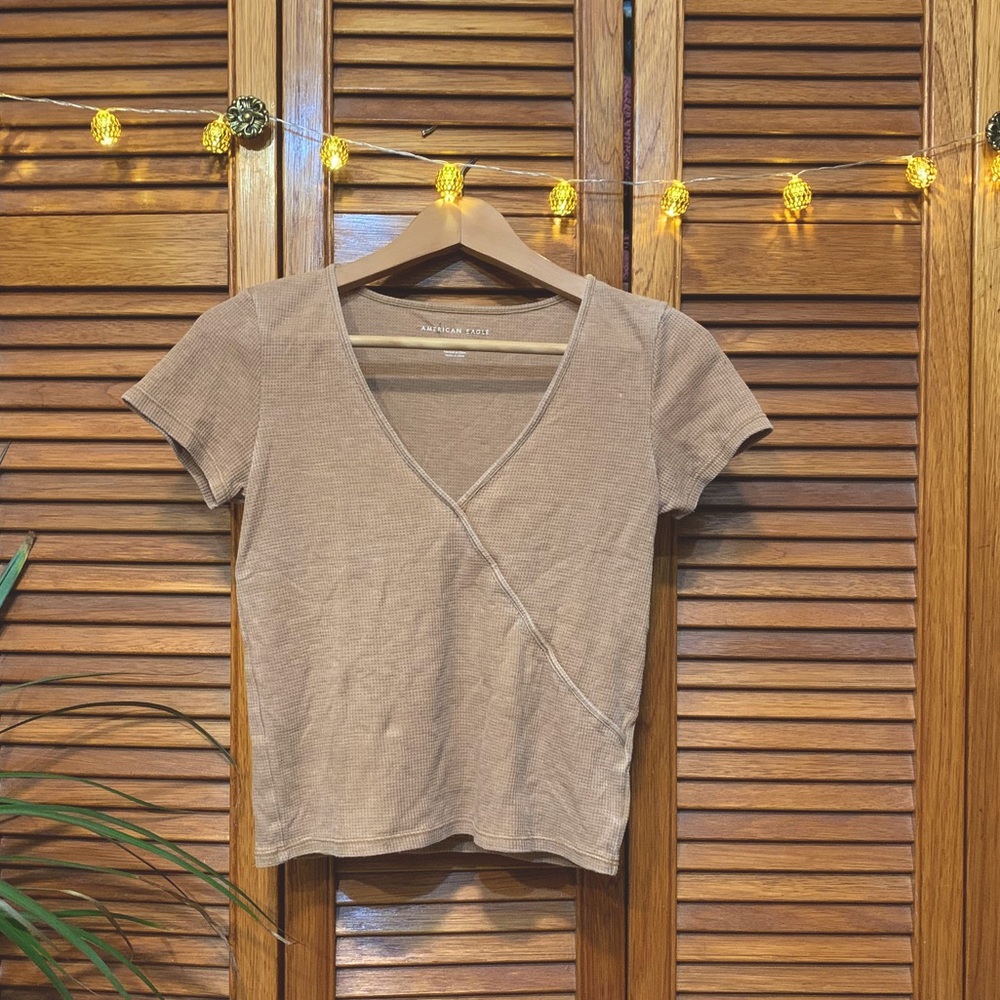 American Eagle faux wrap top
